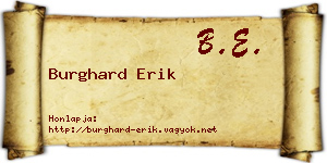 Burghard Erik névjegykártya